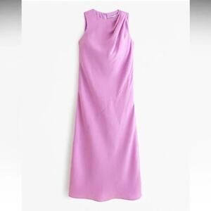 Abercrombie & Fitch High-Neck Column Midi Dress in Orchid Size Large